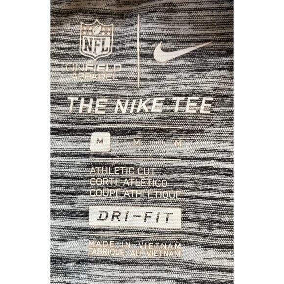 Pittsburgh Steelers Nike Dri-Fit Adult T-Shirt Size Med NFL On Field Gray - Picture 9 of 11